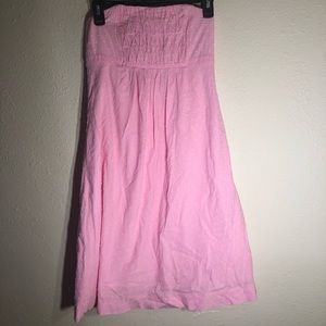 Lily Pulitzer strapless yellow dot pink dress